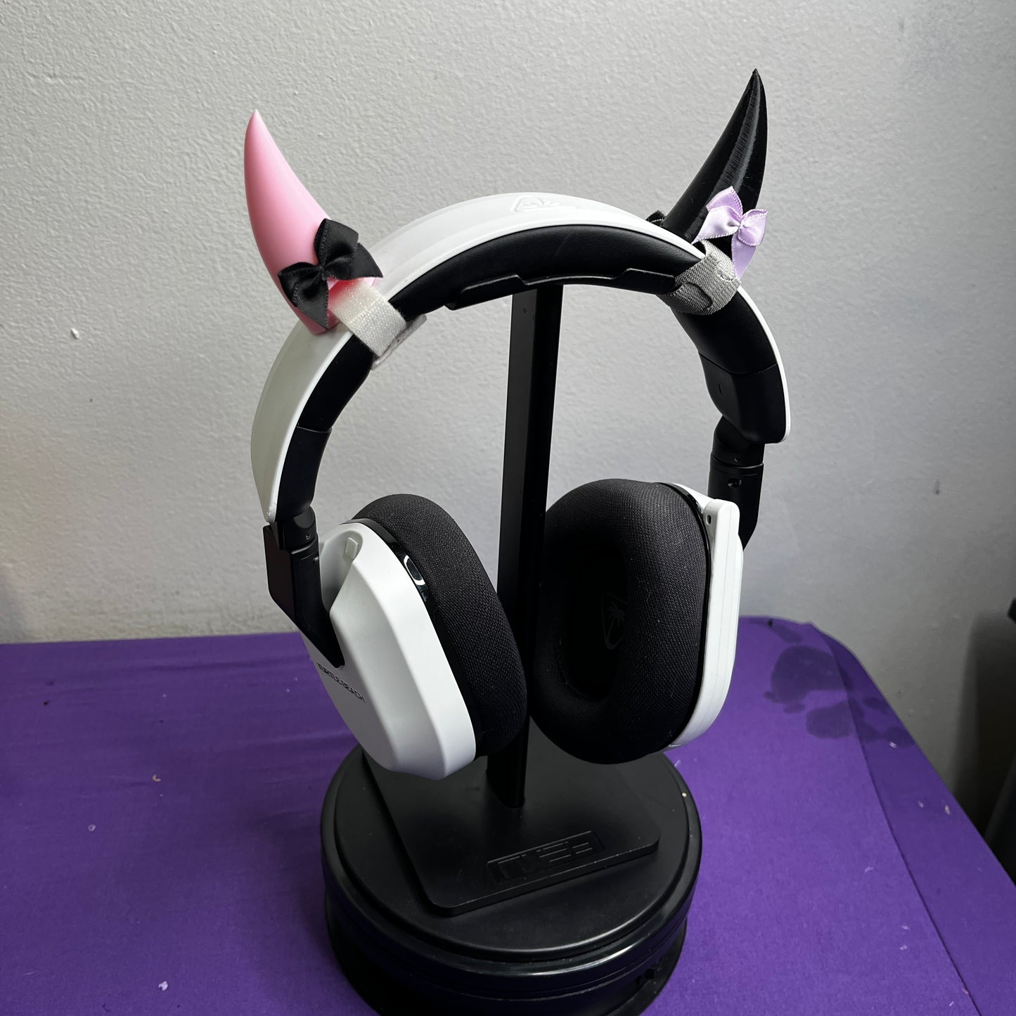 Black/Pink Bow Oni Horns (RTS)