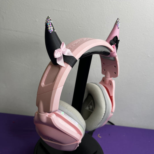 Rhinestone Bow Oni Horns (RTS)